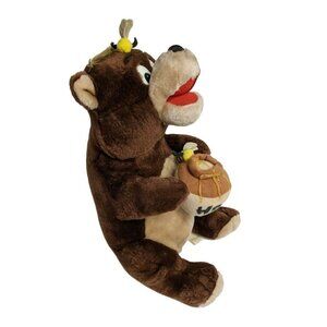 SHALOM TOY CO Plush Stuffed anima  Teddy Bear with honey pot and bees 12 inch